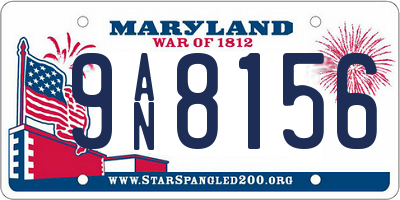 MD license plate 9AN8156