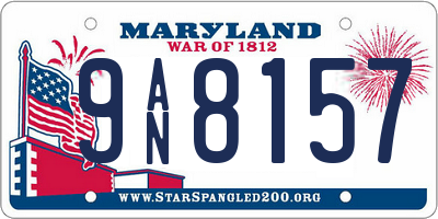 MD license plate 9AN8157