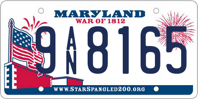 MD license plate 9AN8165