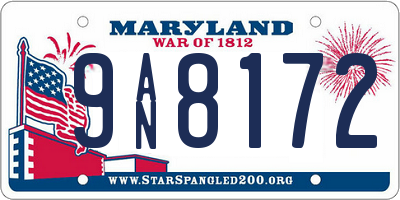 MD license plate 9AN8172