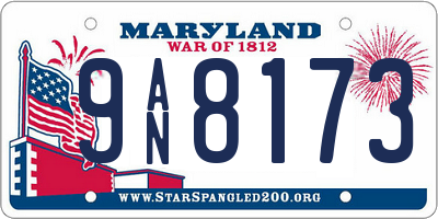 MD license plate 9AN8173