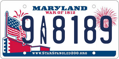 MD license plate 9AN8189
