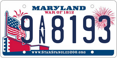 MD license plate 9AN8193