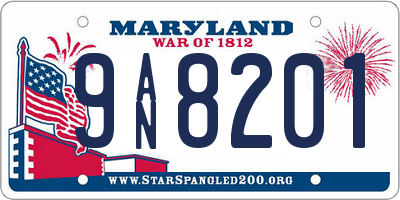 MD license plate 9AN8201