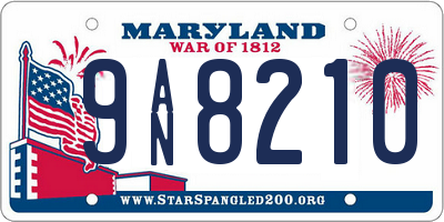 MD license plate 9AN8210