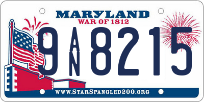 MD license plate 9AN8215