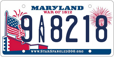 MD license plate 9AN8218