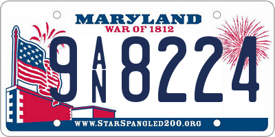MD license plate 9AN8224