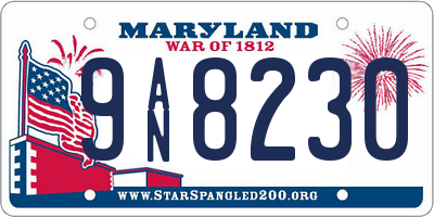 MD license plate 9AN8230