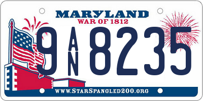 MD license plate 9AN8235