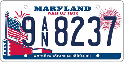 MD license plate 9AN8237