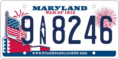 MD license plate 9AN8246