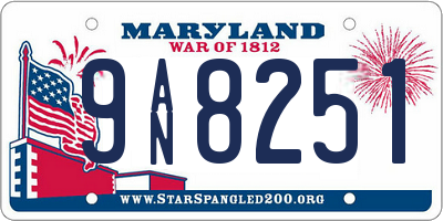 MD license plate 9AN8251