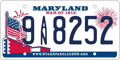 MD license plate 9AN8252