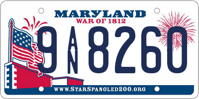 MD license plate 9AN8260