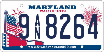 MD license plate 9AN8264