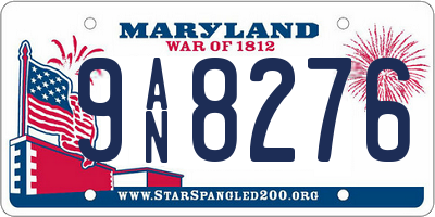 MD license plate 9AN8276