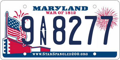 MD license plate 9AN8277