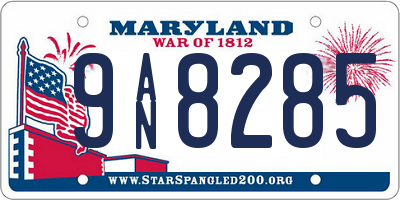 MD license plate 9AN8285