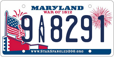 MD license plate 9AN8291