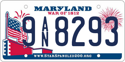MD license plate 9AN8293