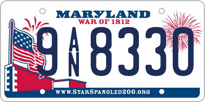 MD license plate 9AN8330