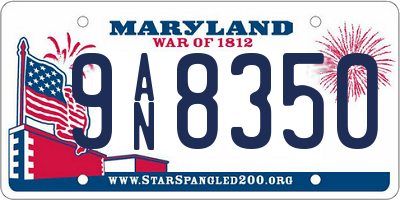 MD license plate 9AN8350
