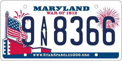 MD license plate 9AN8366