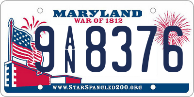 MD license plate 9AN8376