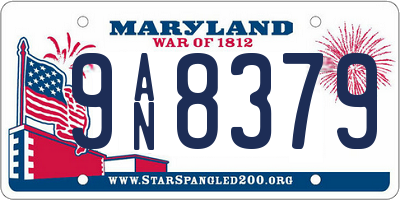 MD license plate 9AN8379