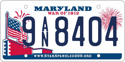 MD license plate 9AN8404