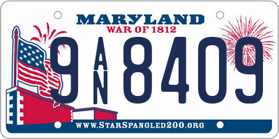 MD license plate 9AN8409