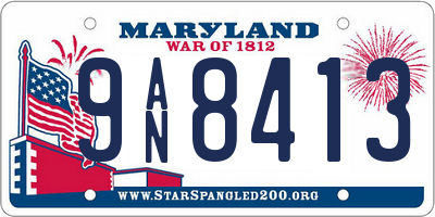 MD license plate 9AN8413