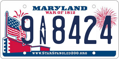MD license plate 9AN8424