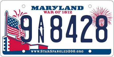 MD license plate 9AN8428