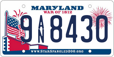 MD license plate 9AN8430