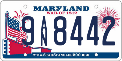 MD license plate 9AN8442