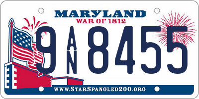 MD license plate 9AN8455