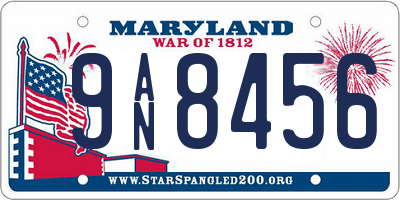 MD license plate 9AN8456