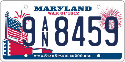 MD license plate 9AN8459