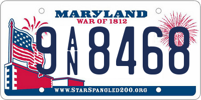 MD license plate 9AN8468