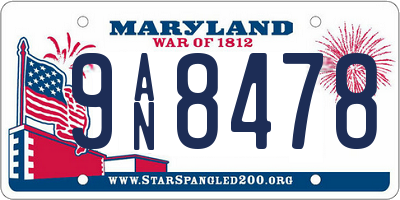 MD license plate 9AN8478