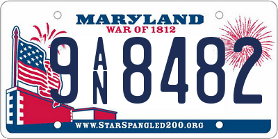 MD license plate 9AN8482