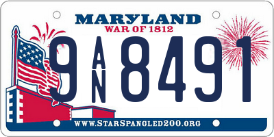 MD license plate 9AN8491