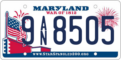 MD license plate 9AN8505