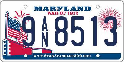 MD license plate 9AN8513