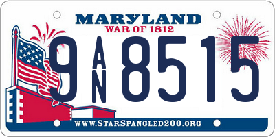 MD license plate 9AN8515