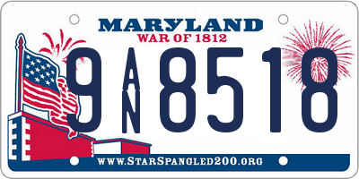 MD license plate 9AN8518