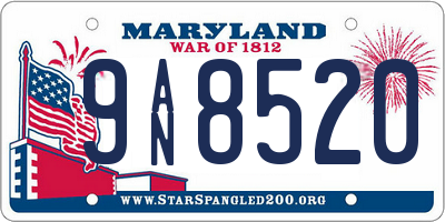 MD license plate 9AN8520