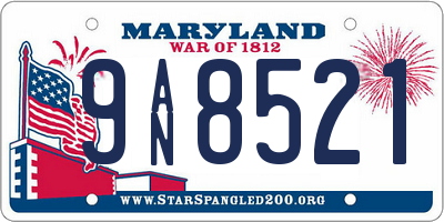MD license plate 9AN8521